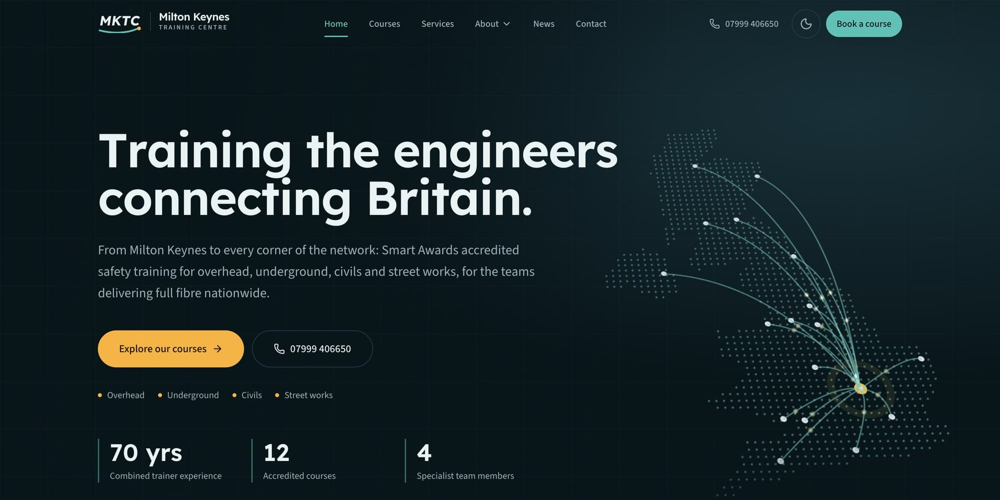 Training centre platform screenshot